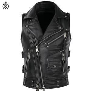 Tasa de venta completa Buen material Chaleco de cuero de moto Chaleco transpirable de cuero OEM para hombres 2025 - Product Image 1