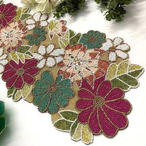 Camino de Mesa Bordado Multicolor Hecho a Mano, Duradero, Lavable, Festivo, para Comedor, Simple - Product Image 1