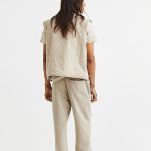 Pantalones de chándal acampanados Bootcut de cintura media personalizados con borde de corte bordado de ropa de calle para dobladillo crudo patrón recto diseño acampanado - Product Image 2