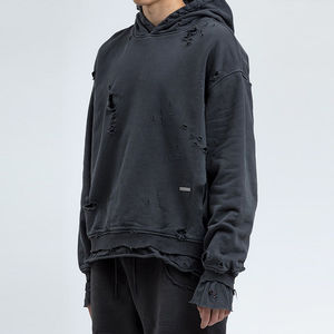 French Terry nueva gran oferta 100% Material de algodón Vintage Hoodie Sun Fade alta calidad desgastado ácido lavado Sudadera con capucha para hombres - Product Image 4