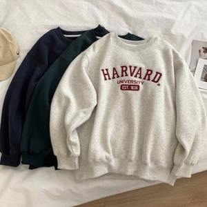 Venta al por mayor sudadera 100% algodón de alta calidad de la Universidad de Harvard carta de manga larga Casual estilo juvenil suéter para hombres y mujeres - Product Image 1