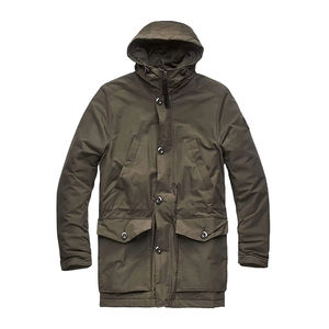 Chaqueta larga acolchada de alta calidad para hombre, Parka de entrenamiento de invierno con logotipo personalizado y cuello con capucha, chaquetas para hombre - Product Image 1