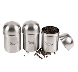 Kitchen Canisters Set with Metal <b>Lids</b> Coffee Sugar Tea Flour Storage Containers Farmhouse Kitchen <b>Decor</b> - Product Image 2