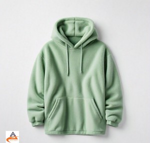 Sudadera con capucha de gran tamaño para hombre Heavy 350 GSM Green, forro polar transpirable de alta calidad para ropa cómoda de invierno - Product Image 4