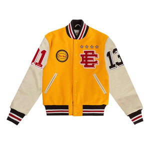 OEM Custom <b>Mens</b> Letterman Varsity Jackets Warm Winter Baseball <b>Bomber</b> <b>Leather</b> Sleeves Chenille Embroidered Logo Varsity Jacket - Product Image 2