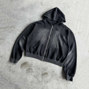 Service OEM personnalisé 100% coton éponge française lavage à l'acide fermeture éclair vers le haut broderie en détresse vente d'hiver surdimensionnée de haute qualité - Product Image 5