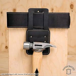 Soporte de martillo de cuero para cinturón-Funda de martillo de cuero de grano superior con bucle de martillo de acero y remaches reforzados de alta resistencia - Product Image 3