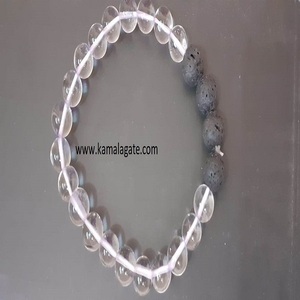 Pierre précieuse 8mm Quartz Rose Naturel Agate Lave Perles Bracelet Élastique Motif Coeur Pierre précieuse Cristal - Product Image 2