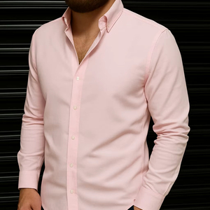 Camisa Casual de Manga Larga con Botones Clásica para Hombre, Mezcla de Algodón Transpirable para Otoño, para Uso Diario Formal, Talla Grande, Suministro OEM - Product Image 1