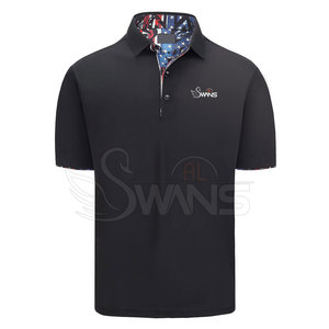 Polo à manches courtes pour homme, noir, logo brodé, tissu piqué, coupe décontractée - Product Image 1