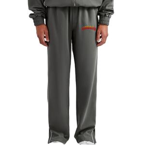 Pantalones de chándal acampanados holgados de alta calidad con ribete lateral Diseño de retales personalizado Cintura elástica pantalones de hombre lavados - Product Image 1