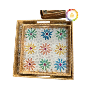 Plateau Artisan Rotin Nacre Meilleur Vendeur Exportation Vietnam - Product Image 6