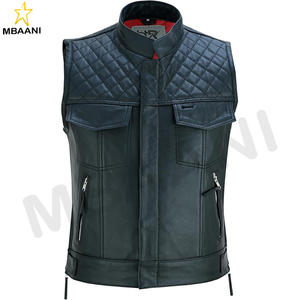 Gilet sans manches en cuir de qualité supérieure pour motocycliste, moto, motocross, motards - Product Image 1