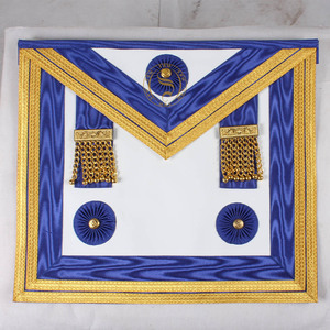 Tabliers de loge artisanale Tabliers de maître maçon et ensemble de tablier de broderie de machine de loge bleue maçonnique - Product Image 1