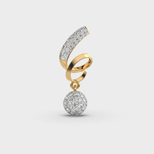 18K Yellow <b>Gold</b> Swirl Diamond <b>Pendant</b> Necklace for Women Pave Round Lab Grown Diamond <b>Pendant</b> - Product Image 2