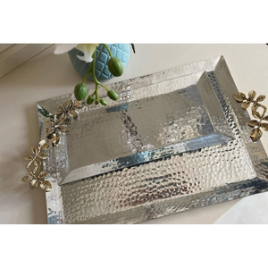 คุณภาพสูงสแตนเลสขนมหวานเสิร์ฟถาด Elegance Handmade ถาดโบราณตกแต่งบ้านอาหาร Server ถาด - Product Image 6