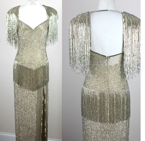 ชุดราตรีออกงานค็อกเทลแขนกุดสำหรับผู้หญิงชุดเดรสไข่มุกโพลีตาข่ายประดับด้วยเลื่อมปักลาย - Product Image 5