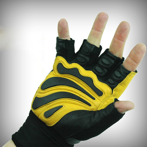 ถุงมือยกน้ำหนักครึ่งนิ้วสำหรับทุกเพศ, ถุงมือยกน้ำหนักออกกำลังกายกันลื่นอุปกรณ์เสริมในยิมผ้าไนล่อนปิดด้วยตีนตุ๊กแก - Product Image 2