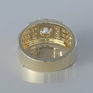 925 <b>Silver</b> <b>Men's</b> Iced Out <b>Ring</b> with Round Cut Moissanite Diamond Premium Quality Wedding <b>Ring</b> with Timeless Appeal - Product Image 6