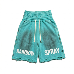 Shorts d'été personnalisés pour hommes 100 % coton, coupe sportive, taille mi-haute, style rétro délavé, séchage rapide et respirant - Product Image 6