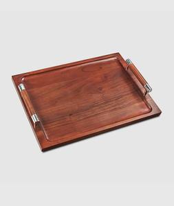 Bandeja de Madera de Acacia de Moda con Asa y Bandejas de Almacenamiento, Bandeja de Servicio de Madera y Bandejas de Almacenamiento - Product Image 1