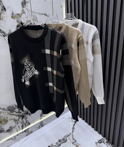 Pull tricoté personnalisable pour homme à col rond, manches longues, contraste blanc/noir, anti-plis, anti-rétrécissement, vente en gros - Product Image 4