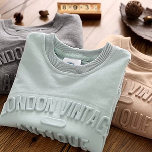 เสื้อสเวตเตอร์คอกลมลายนูน3D เสื้อมีฮู้ดลายนูนเสื้อ3D มีฮู้ดผ้าคอตตอน100% เสื้อกันหนาวพิมพ์ลาย - Product Image 3