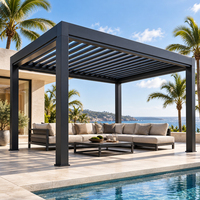 Pergola moderne en aluminium à lames orientables, imperméable, kit de pergola extérieure pour piscine, patio, cour, espace de vie