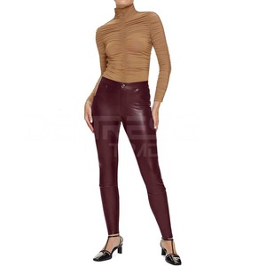 Mallas ajustadas personalizadas para mujer, lo último en ropa deportiva e informal, pantalones de cuero originales, ropa de gimnasio, diseño original de mallas de cuero - Product Image 5