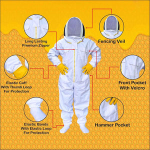 Traje de Apicultura de Alta Calidad con Cierre de Cremallera Transpirable para Apicultores, Traje de Protección Contra Picaduras de Abejas Blanco, Traje de Protección para Abejas - Product Image 5