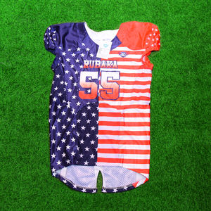 Maillot de football américain personnalisé en gros à manches courtes respirant 100% polyester conception sublimée de haute qualité - Product Image 2