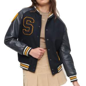 Veste de baseball unisexe brodée avec logo personnalisé, respirante, manches en laine, style varsity, hiver, laine - Product Image 1