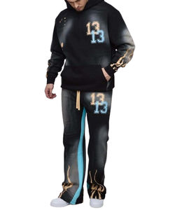 Nouveau survêtement évasé exquis de haute qualité fabriqué à partir d'un ensemble de lavage à l'acide anti-boulochage respirant en polaire luxueuse - Product Image 3