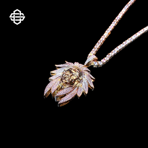 Iced Out Jesus Pendentif Collier pour Hommes Plaqué Or Hip Hop CZ Plume Conception Religieux Bling Chaîne Rappeur Bijoux De Mode - Product Image 5