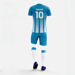 Ensemble de maillots de football personnalisés, tenue de football, kit vert et blanc rayé, tenue de sport pour les matchs et les entraînements d'équipe - Product Image 4