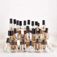 Emballage cosmétique fantaisie 5ML 10ML 15ML bouteille vide de vernis à ongles en verre transparent de luxe avec brosse