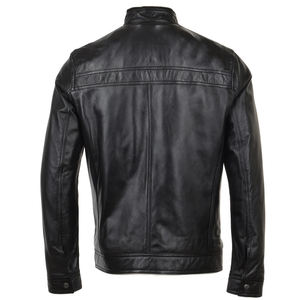 Chaqueta de cuero larga personalizada para hombre, chaqueta de cuero marrón para hombre - Product Image 3