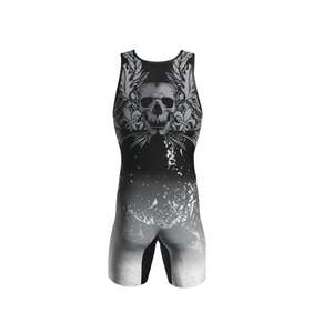 Maillot de lutte avec impression par sublimation personnalisée pour hommes Vente en gros de tissu polyester spandex Vêtements d'arts martiaux - Product Image 3