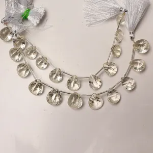 水晶石英梨形宝石珠子8英寸支架手工珠子尺寸14x18-16x19mm毫米侧钻批发珠子