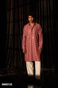 Qualité d'exportation indienne Style moderne vente chaude dernier pantalon Kurta en Viscose avec fabrication de travaux de broderie Chikankari de l'Inde - Product Image 2