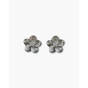 Boucles d'oreilles fleur de cerisier plaquées rhodium - Product Image 6