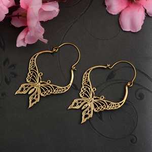 <b>Solid</b> Sterling Silver Mandala <b>Huggie</b> Earring Lightweight <b>Gold</b>-Plated Jewelry for Women Every Day Wear <b>Gold</b> Filled Brass - Product Image 3
