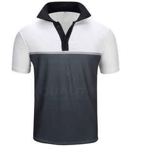 Camiseta Polo transpirable de algodón 100% para hombre, camiseta que absorbe la humedad para el trabajo o el uso diario, patrón sólido en stock - Product Image 1