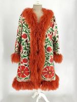 Chaude Antique bohème Look Banjara à la main longue veste Suzani broderie florale mode Sexy fête élégant à la mode naturel