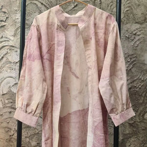 Vestido Holgado de Georgette para Mujer, Estilo Ecológico y Natural ECOPRINT, con Bordado y Pedrería - Product Image 1