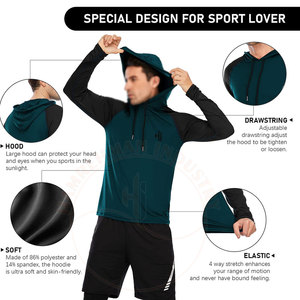 Hombres Entrenamiento Sudaderas Deportes Culturismo Stringer Muscle Hombres Mangas largas Gimnasio Sudaderas con capucha para la venta - Product Image 4