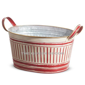 Decoración Navideña de Estilo Moderno Vintage The Queen Decor, Cubo de Hielo Redondo Galvanizado Hecho a Mano en Metal Duradero y Personalizado - Product Image 2