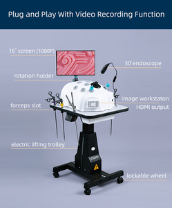 Boîte d'entraînement laparoscopique pour la simulation avec kit de suture, moniteur intégré et enregistrement vidéo caméra HD 1080p - Product Image 2