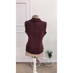 Gilet en satin sans manches pour femme, col orné, devant ouvert, 34699 - Bourgogne - Product Image 6