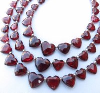 Perles de grenat rouge du Mozambique de haute qualité, 7-10 mm, naturelles, sculptées en forme de cœur, facettées, 25 perles, bijoux certifiés